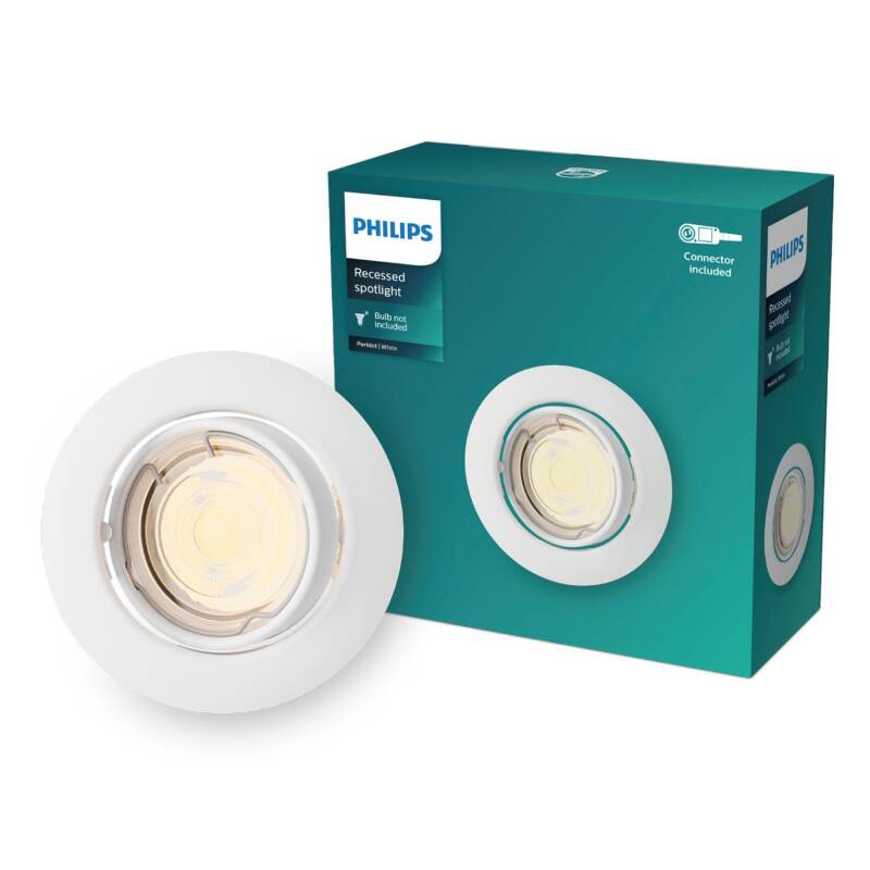 Imagem de Aro Downlight Circular PHILIPS Peridot para Lâmpadas LED GU10 Ø 75 mm