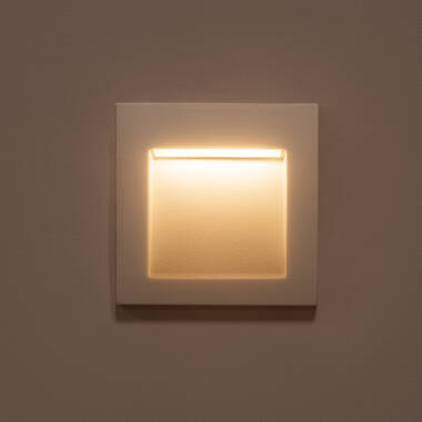 Imagem de Baliza Exterior LED 4W Encastrável Parede Quadrada Branca Leif 