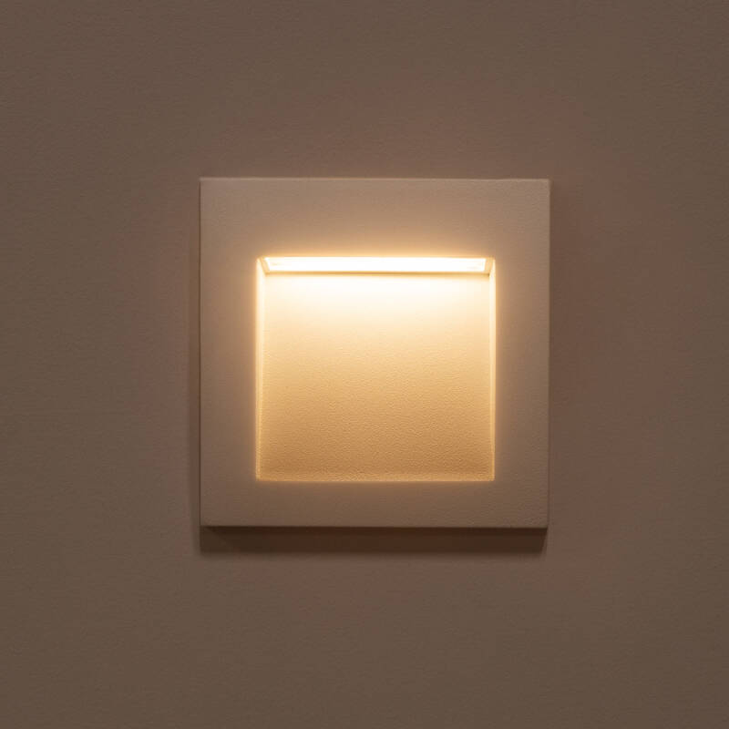 Ledkia Baliza Exterior LED 3W Empotrable Pared Circular Negro Coney 2700k Blanco Calido 88673054