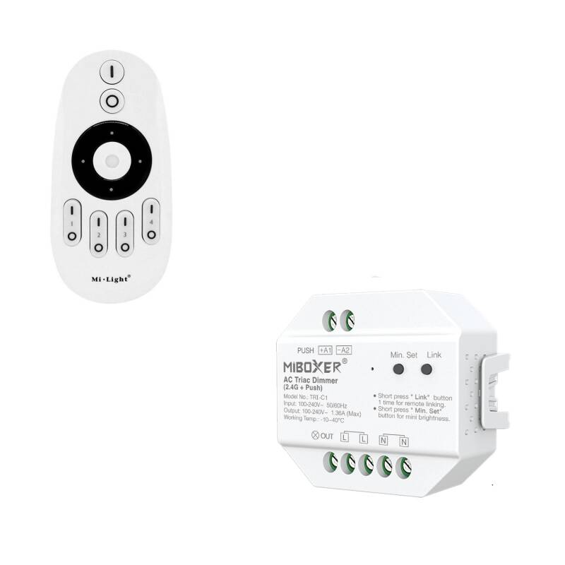 Imagem de Regulador LED TRIAC + Controlo RF CCT 4 Zonas MiBoxer