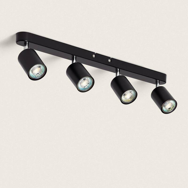 Imagen de Lámpara de Techo Orientable Metal 4 Focos Albus Black Large