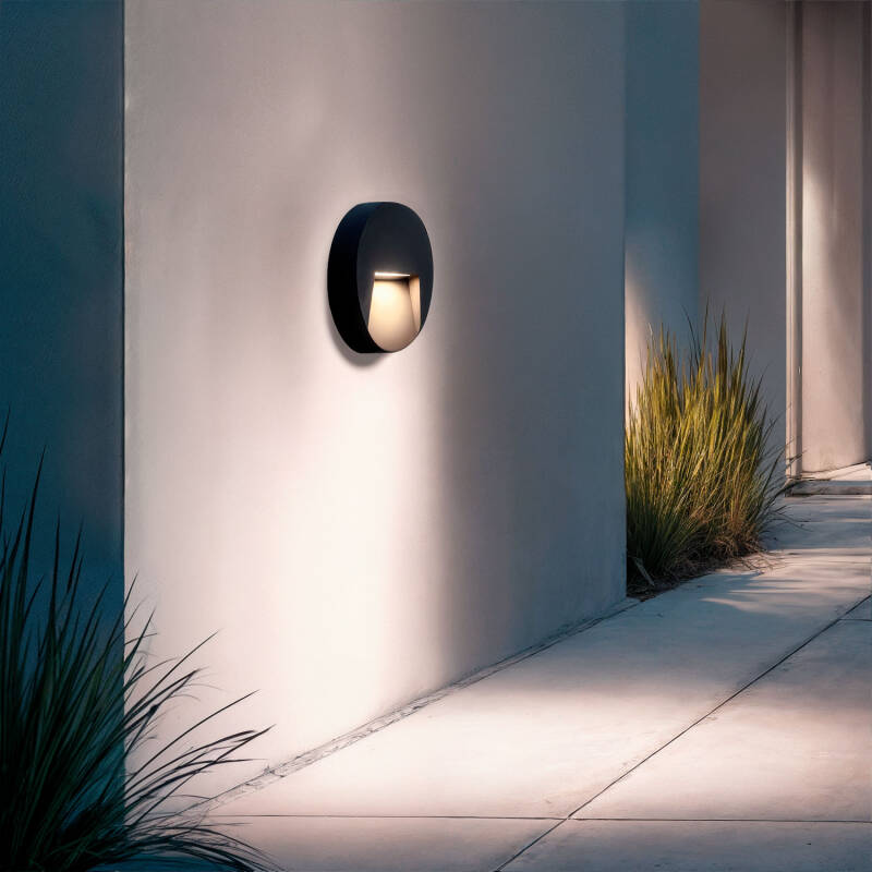 Imagen de Baliza Exterior LED 3W Superficie Pared Circular Antracita Nilsa