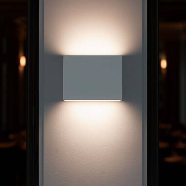 Aplique de Parede Exterior LED 6W Iluminação Dupla Face Quadrado Branco Kaysa