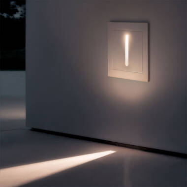 Imagem de Baliza Exterior LED 3W Encastrável de Parede Branca Linear Wabi