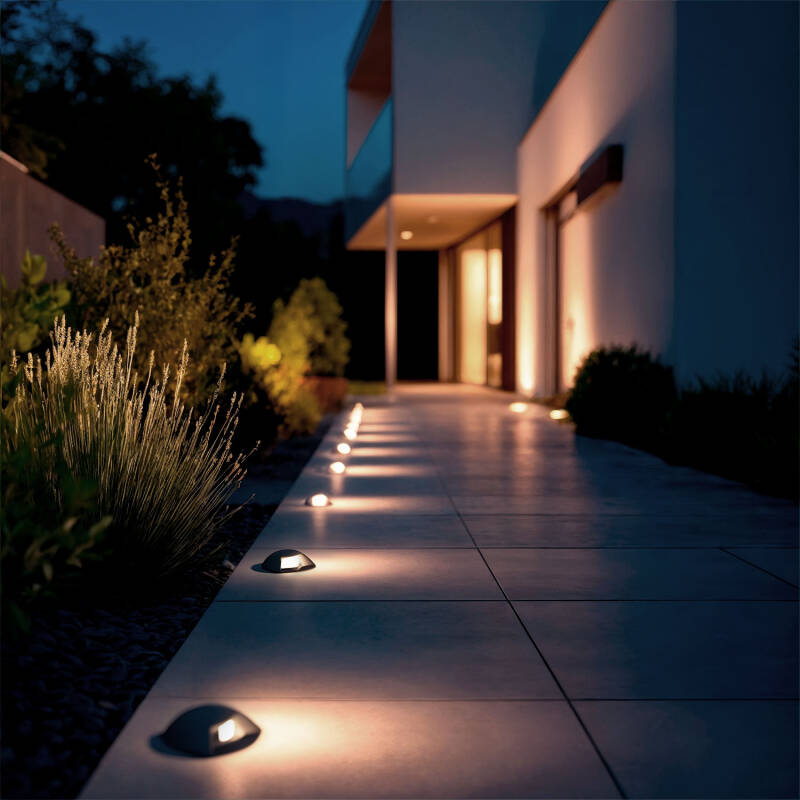 Imagem de Baliza Exterior LED 1W Encastrável de Chão Letso 1L Cinzento