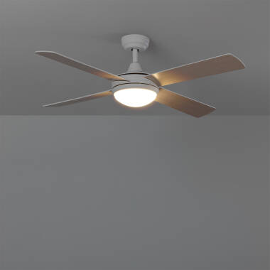 Imagem de Ventoinha de Teto Silenciosa Navy Branca Madeira 132cm Motor DC   
