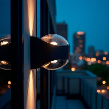 Aplique de Parede Exterior LED 12W Alumínio Iluminação Dupla Cara Adelfa