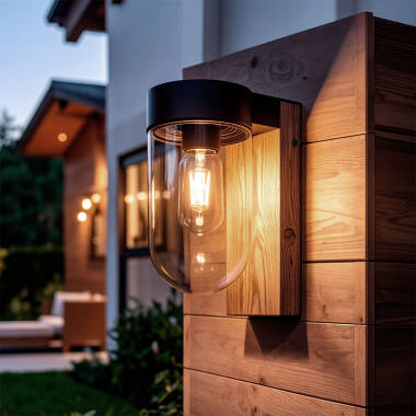 Aplique de Parede Exterior Aço Inoxidável e Vidro Sentinel