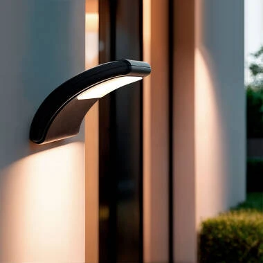 Aplique de Parede Exterior LED 6W, Iluminação Retangular, Alumínio Preto, Wilbert