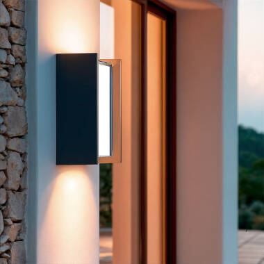 Imagen de Aplique de Pared Exterior LED 12W Aluminio CCT Seleccionable Doble Difusor Lysandra