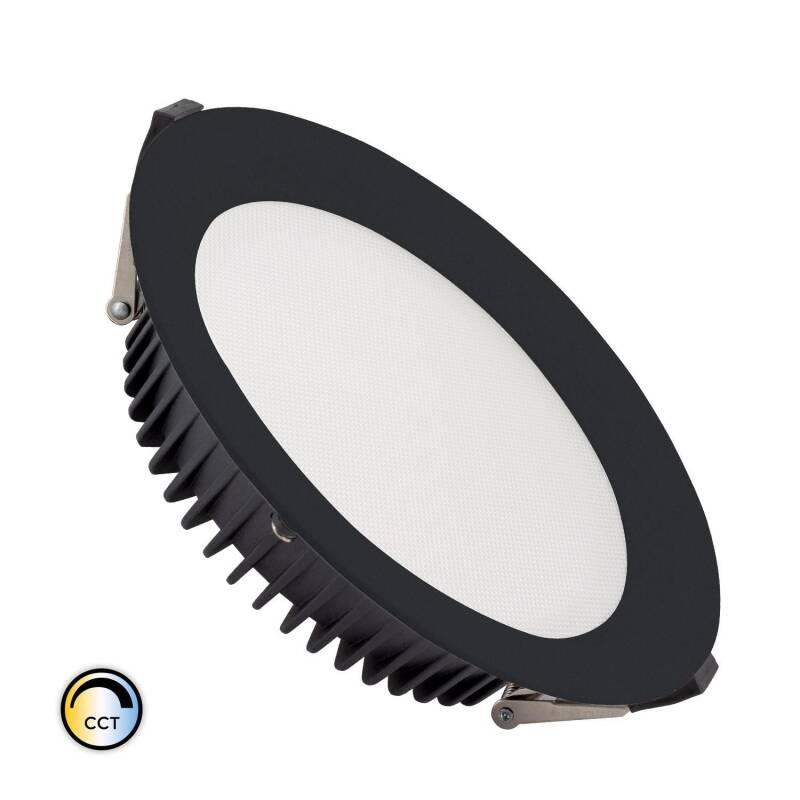 Imagen de Downlight LED 20W Circular SAMSUNG Aero 130 lm/W Microprismático Blanco Seleccionable LIFUD Corte Ø 155 mm Negro
