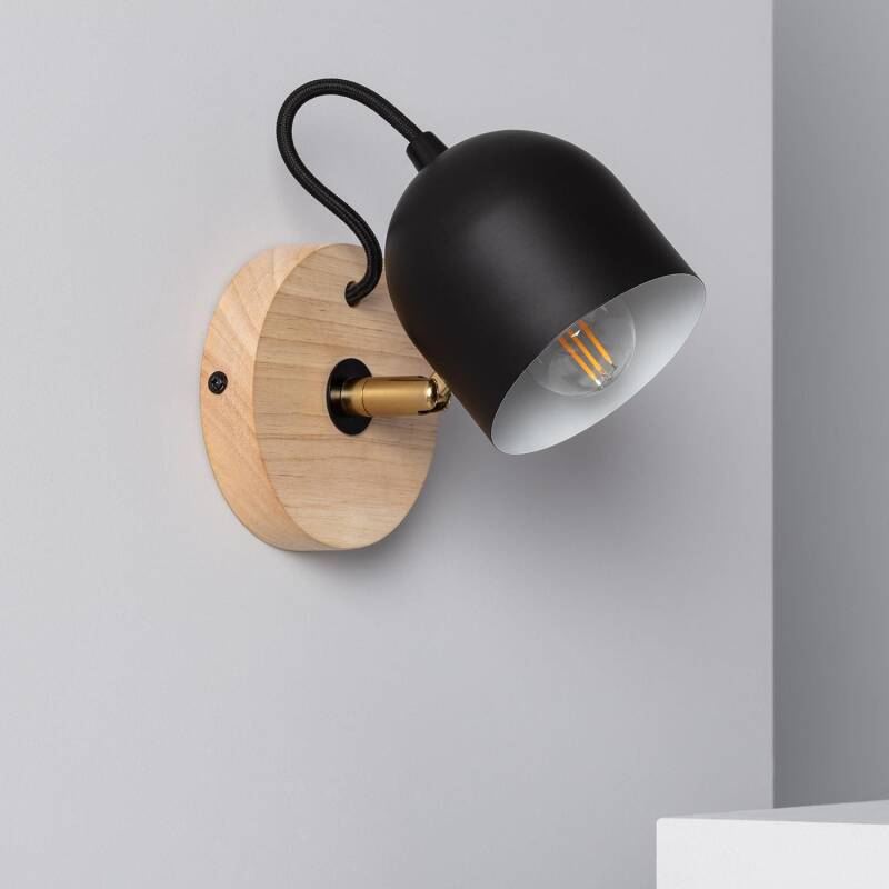 Imagen de Lámpara de Pared de Madera y Metal Acalco