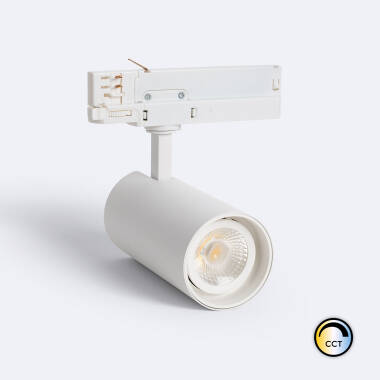 Foco Carril LED Trifásico 30W Fasano CCT Seleccionable Regulable Blanco