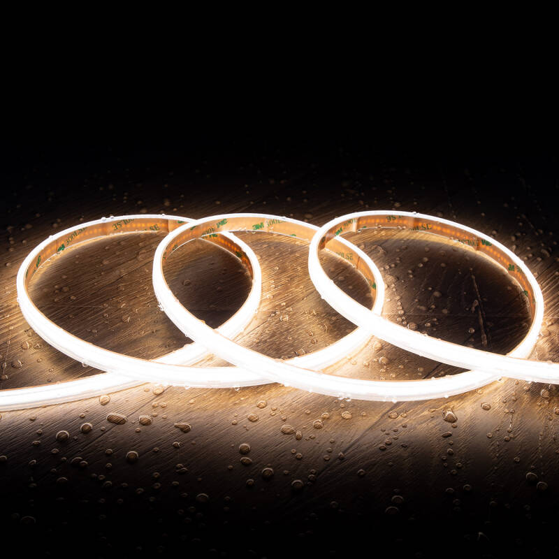Imagem de Fita LED 24V COB 320 LED/m 5m 10W/m 1000lm/m Largura 10mm Corte 5cm IP65 CRI90