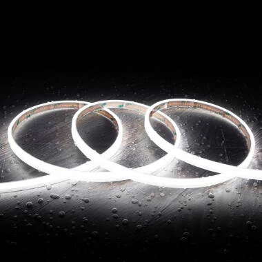 Tira LED 24V COB 320 LED/m 5m 10W/m 1000lm/m Ancho 10mm Corte 5cm IP65 CRI90