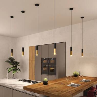 Imagem de Candeeiro Suspenso Creative-Cables Modelo PSMV_ Pantalla Doble Tub-E14 