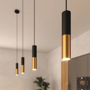 Imagem de Candeeiro Suspenso Creative-Cables Modelo PSMV_ Pantalla Doble Tub-E14 