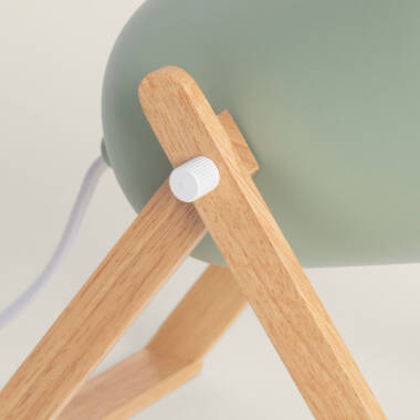 Imagen de Lámpara de Mesa de Metal y Madera Kiume