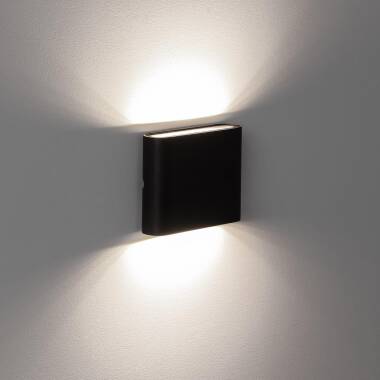 Imagem de Aplique de Parede Exterior LED 6W Alumínio Quadrado Iluminação Dupla Luming Preto