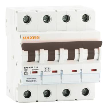 Interruptor Magnetotermico CC Corrente Continua Alpha+ 1000VDC 4 P curva C 6kA MAXGE