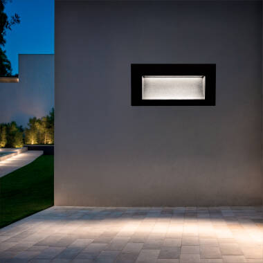 Baliza Exterior LED 4W Encastrável Parede Retangular Preta Edulis