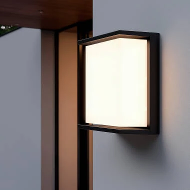 Aplique de Pared Exterior LED 18W Aluminio Iluminación Cuadrado Negro Rimen IP65