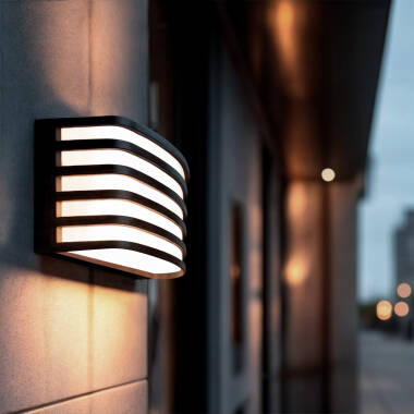 Aplique de Parede Exterior LED 12W Iluminação Retangular Preto Juli