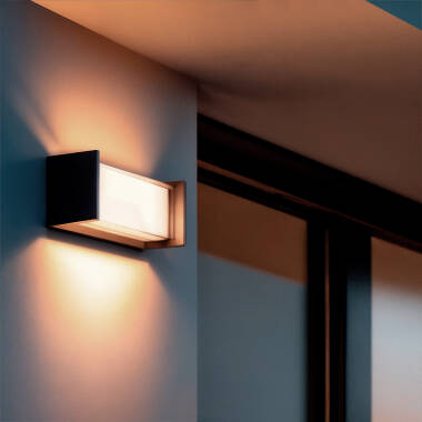 Aplique de Parede Exterior LED 12W Alumínio CCT Seleccionável Duplo Difusor Arelien 180º