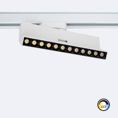 Foco Carril Lineal LED Monofásico 12W Regulable CCT Seleccionable Elegant Optic Blanco