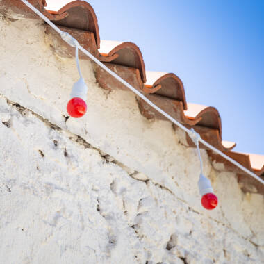 Guirnalda Exterior con Bombillas LED E27 5.5m IP65 Blanco