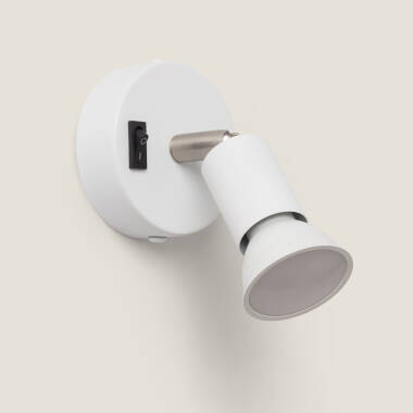 Lámpara de Pared Aluminio Orientable con Interruptor 1 Foco Oasis Blanco