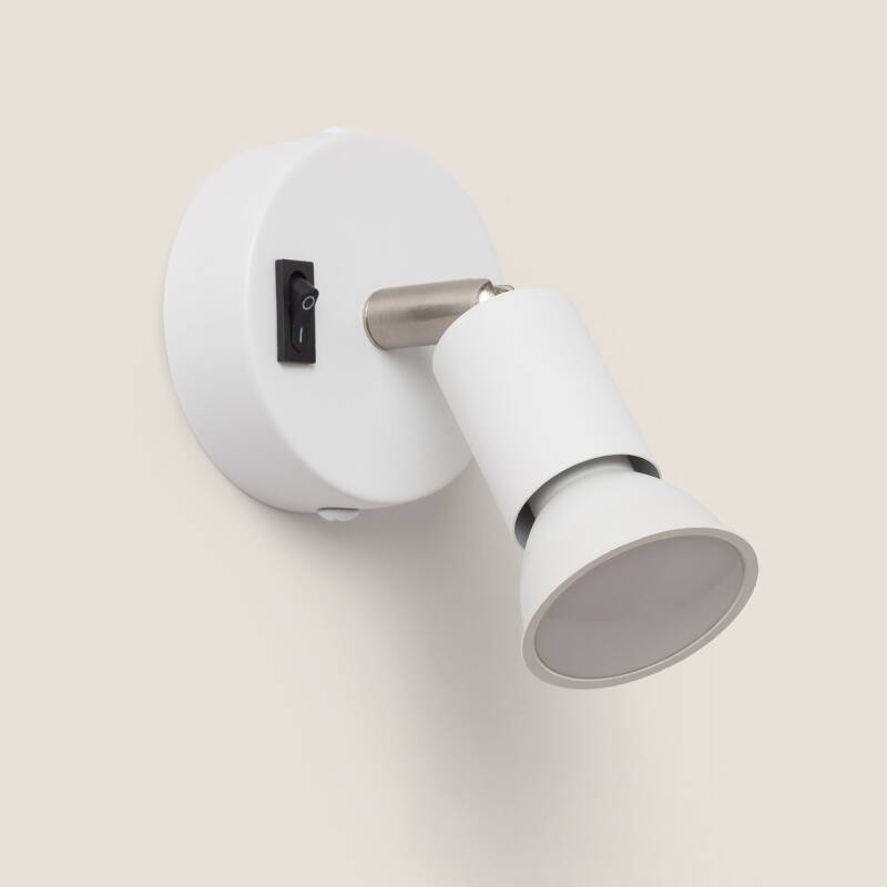 Imagen de Lámpara de Pared Aluminio Orientable con Interruptor 1 Foco Oasis Blanco