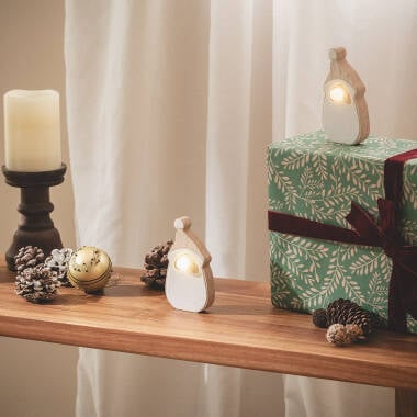 Imagen de Papa Noel LED de Madera con Batería