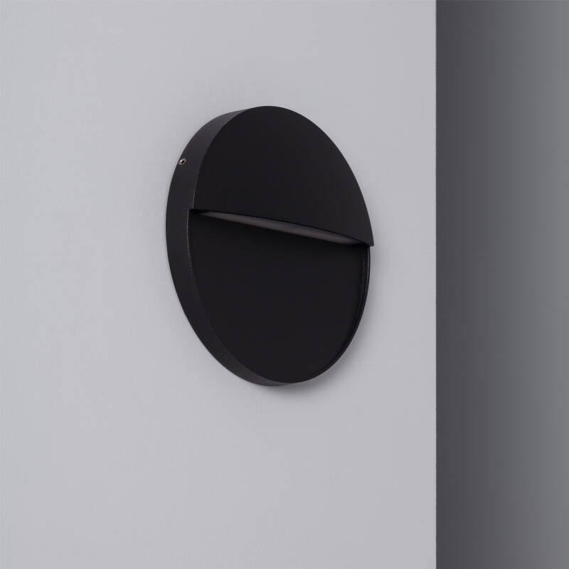Imagen de Baliza Exterior LED 6.5W Superficie Pared Circular Negro Jade