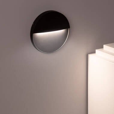 Imagen de Baliza Exterior LED 6.5W Superficie Pared Circular Negro Jade