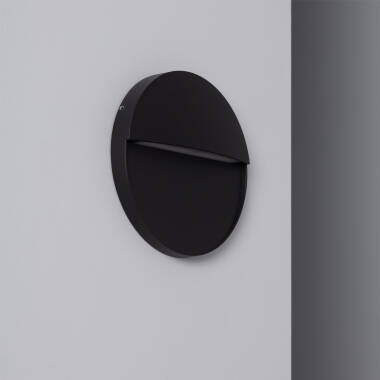 Baliza Exterior LED 6-5W Superfície Parede Circular Preto Jade