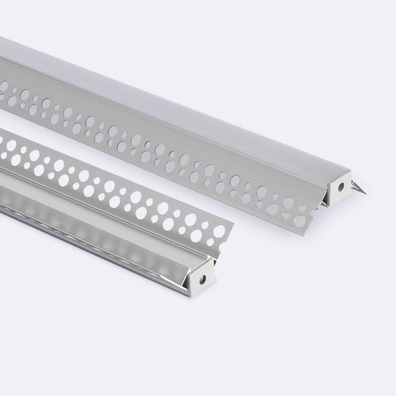 Imagen de Perfil Aluminio Integrado en Escayola/Pladur Esquina Arista para Tira LED hasta 15 mm