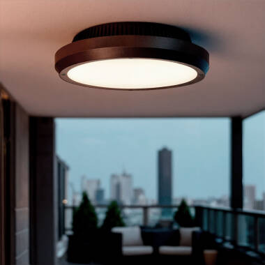 Plafón Circular para Exterior Ø300mm IP65 Curio Negro