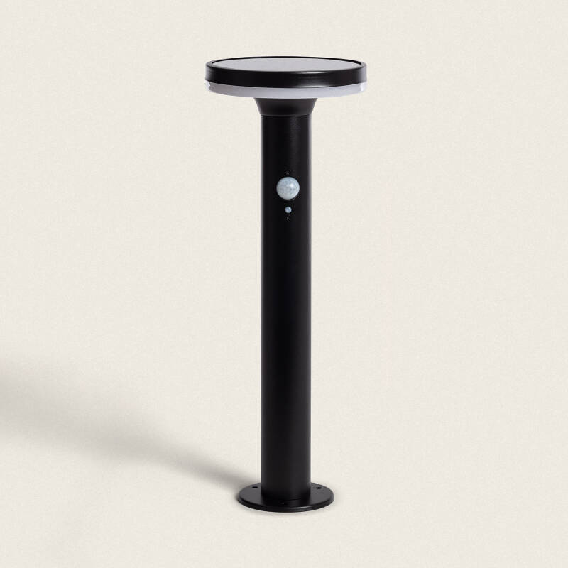 Imagem de Baliza Solar Exterior LED 6W Superfície de Pé 45cm com Detector de Movimento Helios Inox 304