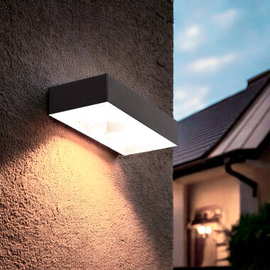 Aplique de Pared Exterior LED 6W con Sensor de Movimiento PIR Karl Solar Negro