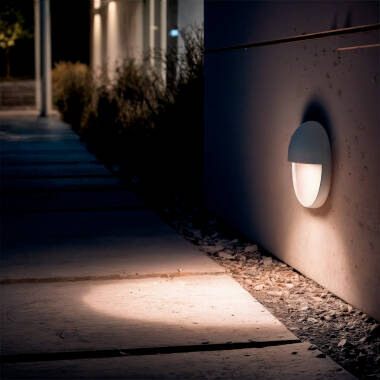 Aplique de Parede Exterior LED 3W CCT Seleccionável Superfície Circular Jade