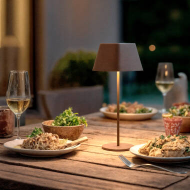 Lámpara de Mesa LED Portátil para Exterior Aluminio con Batería Recargable Willy