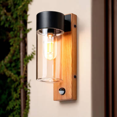 Imagen de Aplique de Pared Exterior Acero Inoxidable y Cristal con Detector de Movimiento Isoba