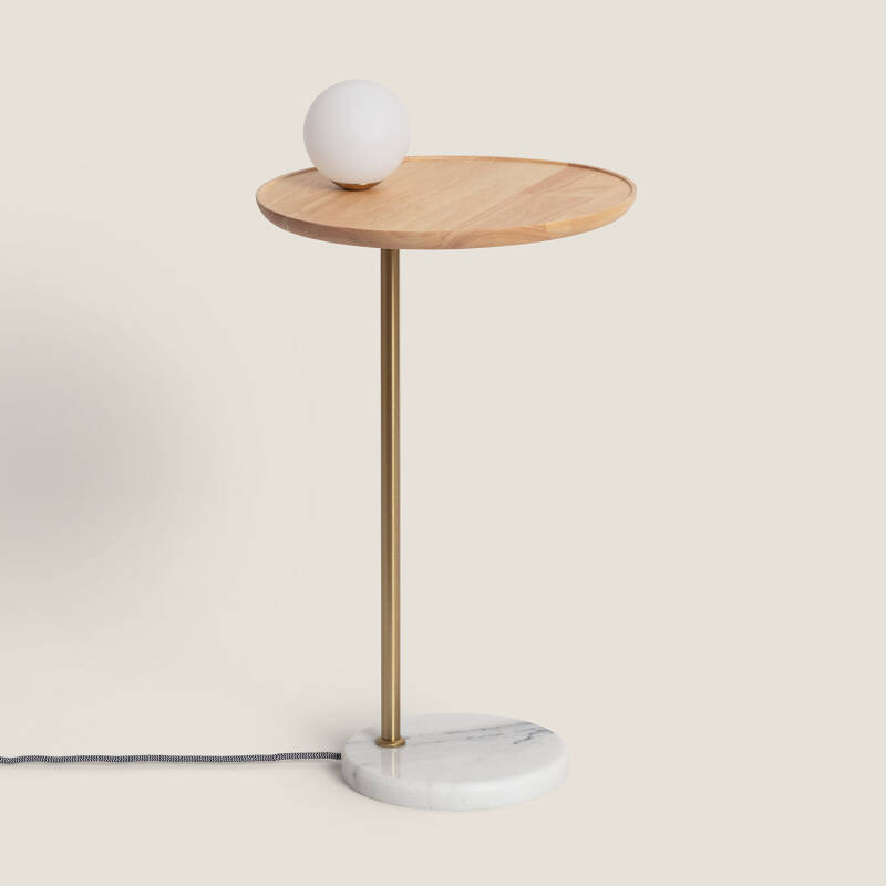 Imagen de Lámpara de Mesa Madera y Cristal Brandt