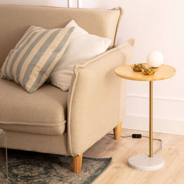 Imagen de Lámpara de Mesa Madera y Cristal Brandt