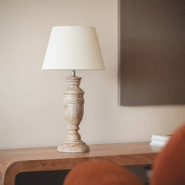 Imagen de Lámpara de Mesa Madera Hausa ILUZZIA
