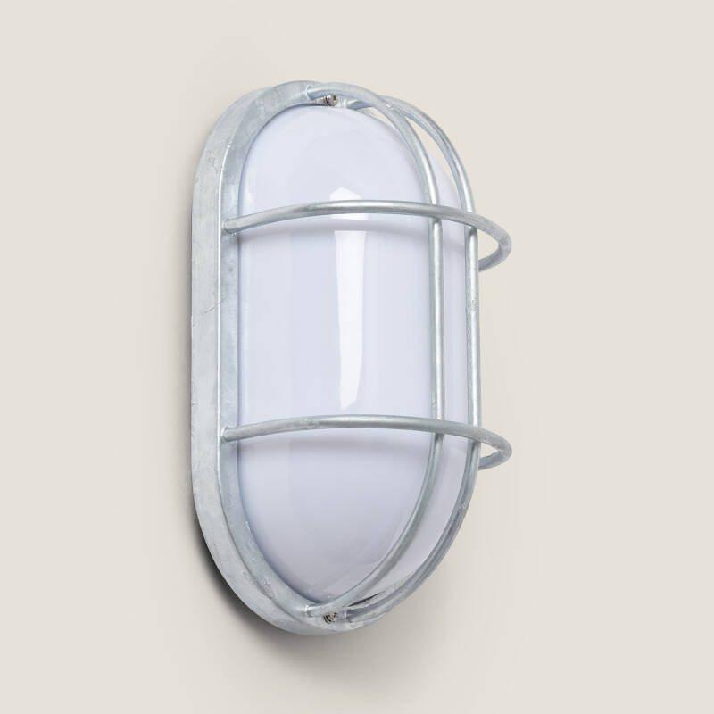 Imagen de Plafón Oval para Exterior 260x146 mm Hublot Fjord Acero Galvanizado