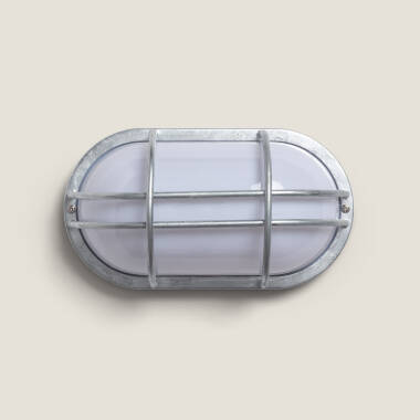 Imagen de Plafón Oval para Exterior 260x146 mm Hublot Fjord Acero Galvanizado
