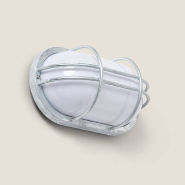 Imagen de Plafón Oval para Exterior 260x146 mm Hublot Fjord Acero Galvanizado