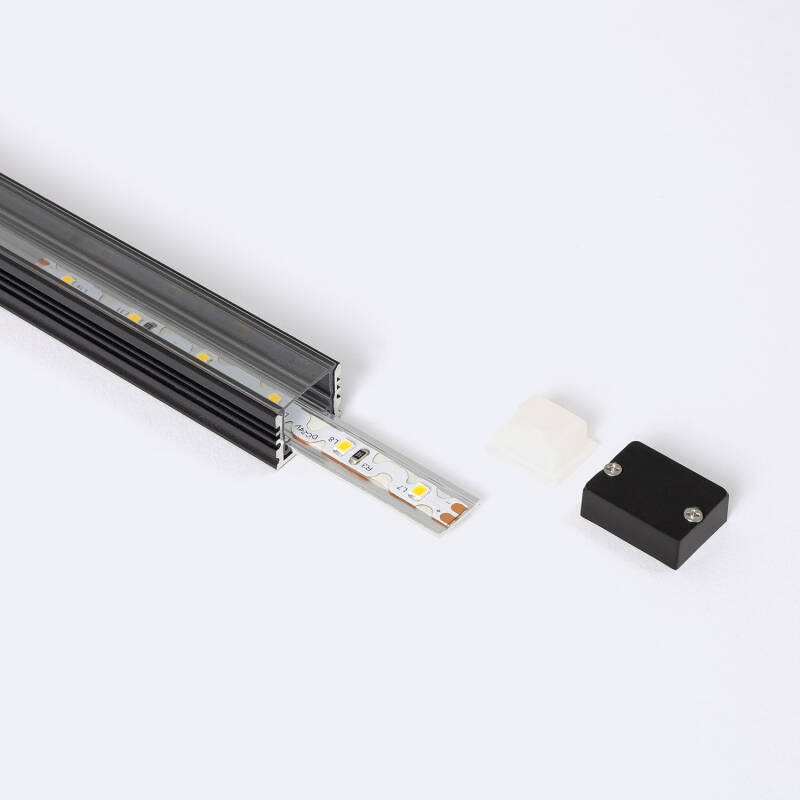 Imagem de Perfil Alumínio Estanque IP65 Superfície 2m para Fita LED até 10 mm Imagem de Perfil Alumínio Estanque IP65 Superfície 2m para Fita LED até 10 mm
